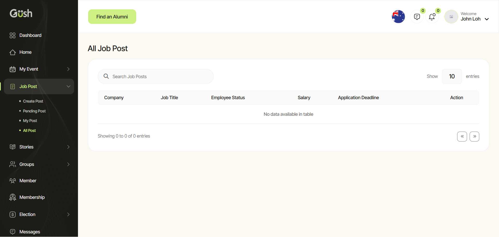 Job Listing Page