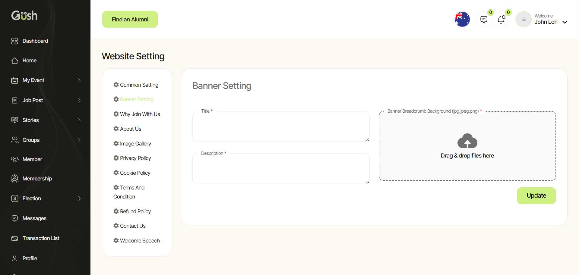 Banner Settings