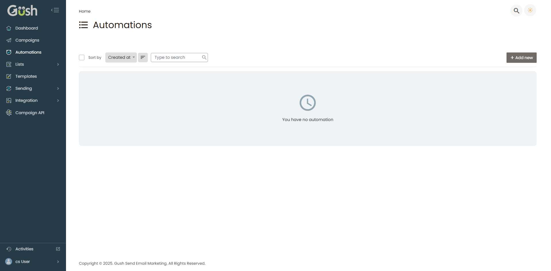 Automations Page