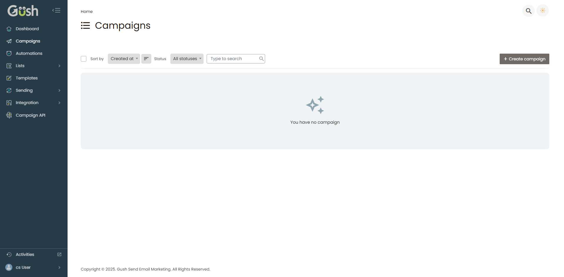 Campaigns Page