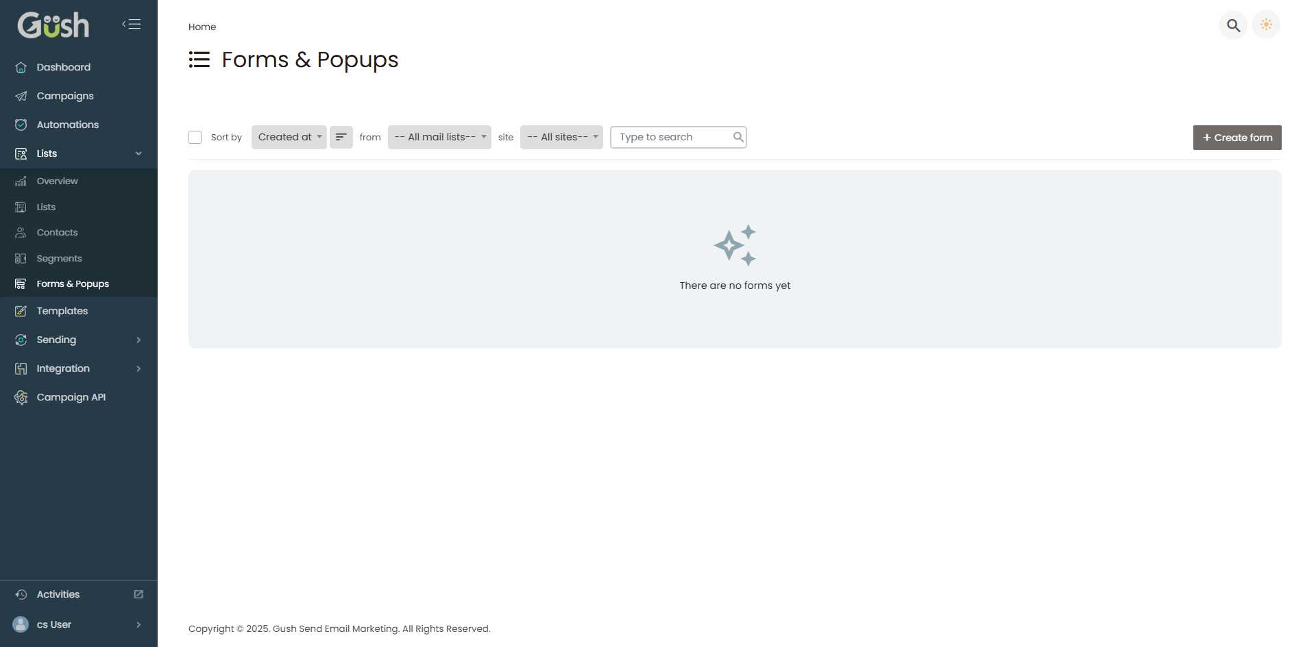 Forms & Popups Page